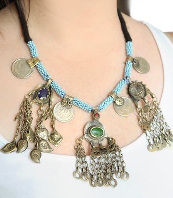 Afghani / Kuchi Necklace with Pendants and Coins