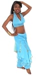 2-Piece Endless Wave Costume Set - BLUE TURQUOISE / GOLD 