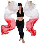 Silk Fan Veils Dance Prop (Set of 2) - RED & WHITE