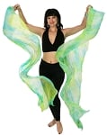 Silk Fan Veils Belly Dance Prop (Set of 2) - Tie Dye - SPRING