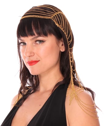 Metal Chain Headdress - GOLD