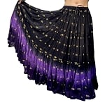 25 Yard Bindi Sari Skirt - BLACK / ORCHID / PLUM