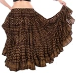 25 Yard Assuit Print Tribal Skirt - CHOCOLATE / GOLD