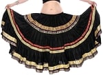 15 Yard Three Tier Cotton Skirt with Metallic Sari Trim - BLACK / MULTI