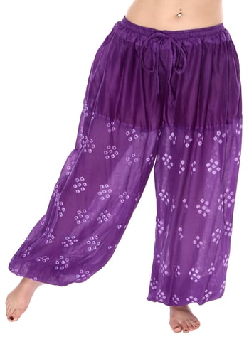 Jaipur Print Cotton Tribal Harem Pants - PURPLE