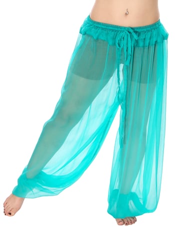 Chiffon Harem Pants - TURQUOISE