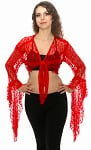 Stretch Lace Tie Top - RED