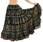 25 Yard Printed Cotton Dance Skirt - PEACOCK / MARDI GRAS