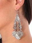 Egyptian Metal Coin Earrings - SILVER