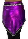 Egyptian Purple Lame' Hip Scarf with Silver Coins