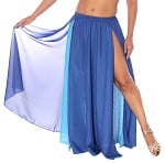 2-Layer Chiffon Dance Skirt - LIGHT BLUE/ROYAL BLUE