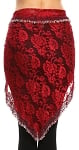 Egyptian Beaded Hip Scarf / Shawl Lace - RED