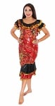CAIRO COLLECTION: Melaya Leff Dress with Paillettes - RED / BLACK /  GOLD