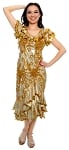 CAIRO COLLECTION: Melaya Leff Dress with Paillettes - GOLD