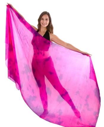 Tie-Dye Silk Bellydance Veil - L'AMOUR