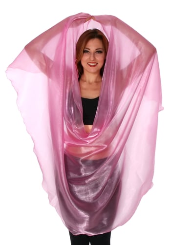 Organza Semi-Circle Egyptian Veil - PINK