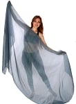 Silk Belly Dance Veil - STEEL GREY