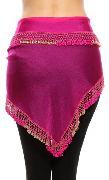 Egyptian Beaded Hip Scarf - FUCHSIA