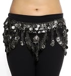 Egyptian Coin Belt with Medallions and Drapes - DARK SILVER