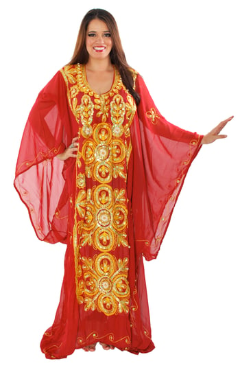 CAIRO COLLECTION: Traditional Khaleeji Thobe Dress - RED 