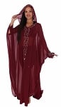 Cover-up with Rhinestone Accents from Egypt - BURGUNDY