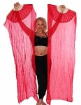 Silk Fan Veils Belly Dance Prop (Set of 2) - RED