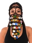 Triangle Crochet Face Veil with Paillettes - MULTI