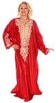 Galabeya Dress with Ivory Embroidery - RED