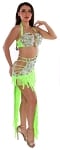 Cairo Collection: Professional Modern Fringe Costume - NEON GREEN