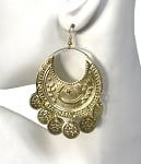 Egyptian Crescent Earrings with Coins - GOLD