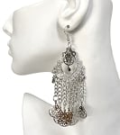 Egyptian Teardrop Dangle Earrings - SILVER