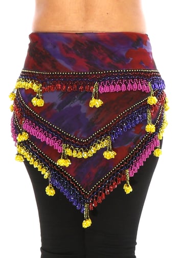 Egyptian Beaded Hip Scarf / Shawl - CARNIVALE