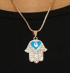 Hamsa / Hand of Fatima Evil-Eye Necklace from Egypt