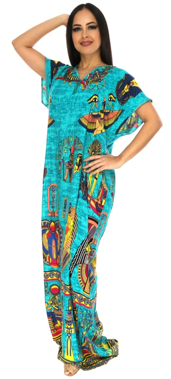 Pharaonic Galabeya / Cover-Up from Egypt - TURQUOISE