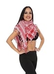 Bedouin Arab Scarf / Shawl in Red and White