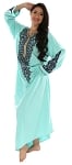 Galabeya Dress with Embroidery - TURQUOISE