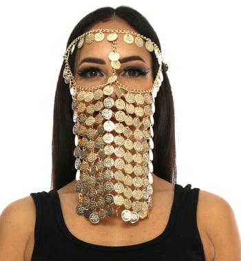 Egyptian Coin Face Veil - GOLD