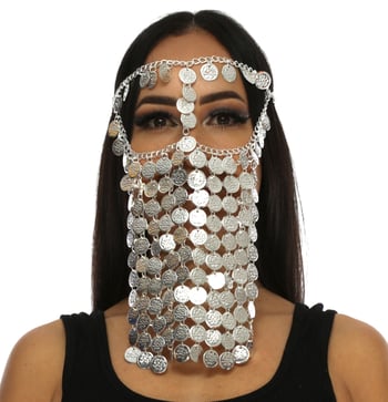 Egyptian Coin Face Veil - SILVER