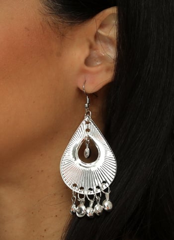 Egyptian Teardrop Ray Earrings - SILVER