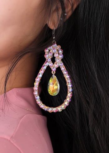 Rhinestone Teardrop Earrings