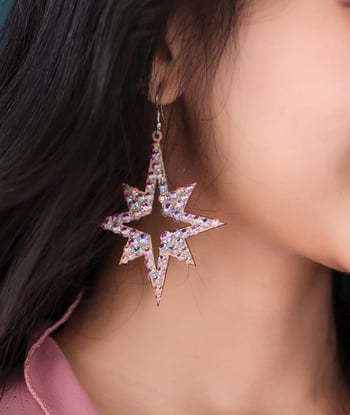 Rhinestone Star Earrings 