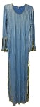 Egyptian Striped Beaded Saidi Dress with Paillettes - TURQUOISE / GOLD