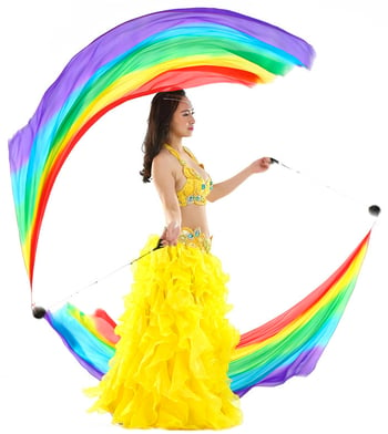 Silk Poi Veil Set - RAINBOW